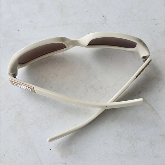 Authentic Fendi Off White Sunglass Women Sparkle Side Bling Made In Italy - Picture 9 of 14